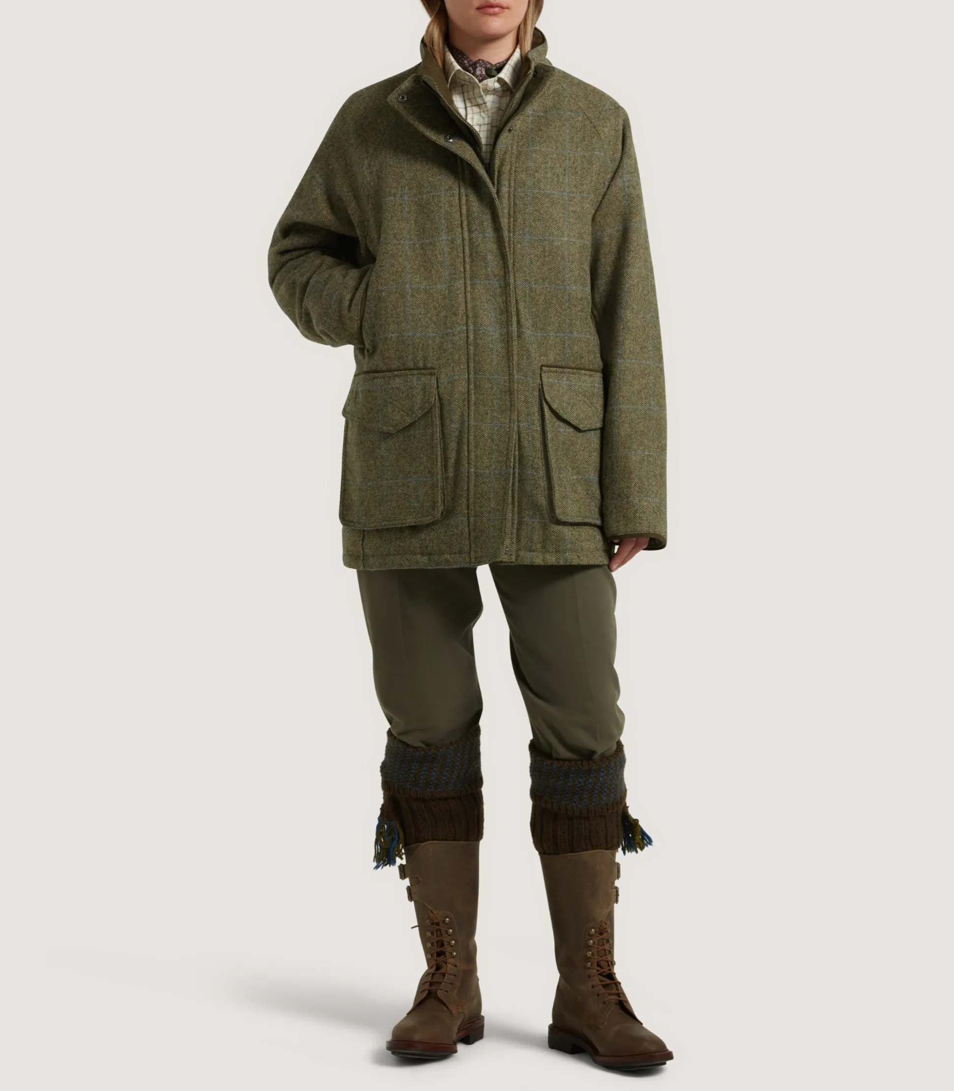 Women Purdey Women's Tweed Raglan Field Coat In Macaterick