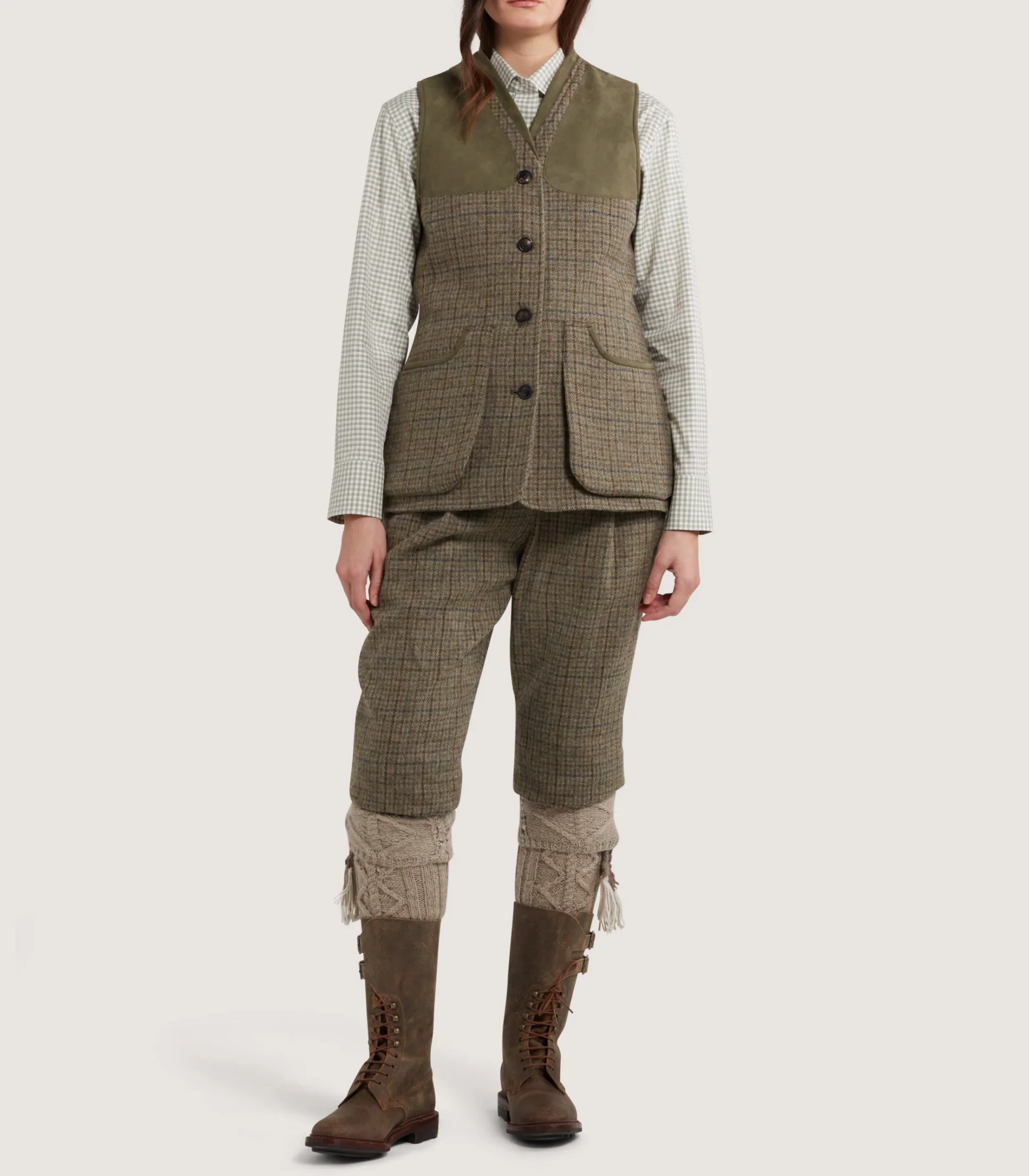 Women Purdey Women's Tweed Sporting Vest in Maree